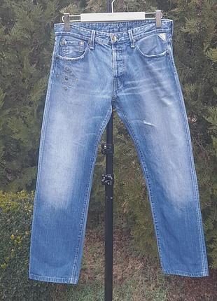 Блакитні стильні джинси
