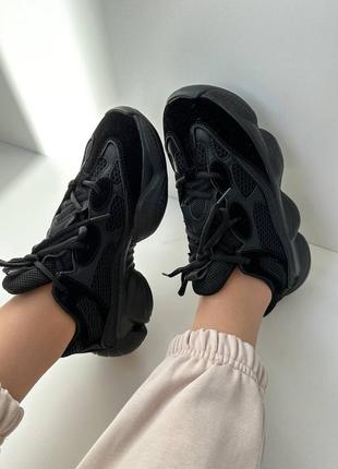 Черные стильные кроссовки8 фото