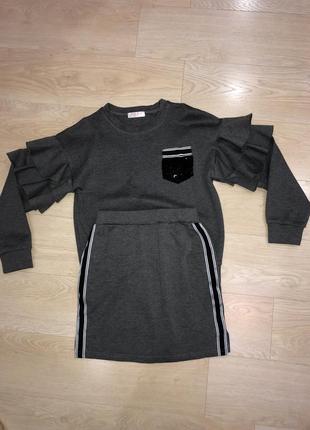 Костюм для девочки colabear, кофта, реглан, юбка