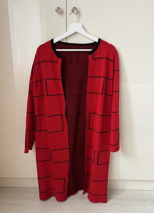 Кардиган вставной красный