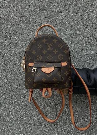 Женский рюкзак в стиле louis vuitton palm springs mini brown/camel