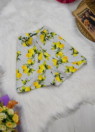 Шорты в горошек с лимонами принт