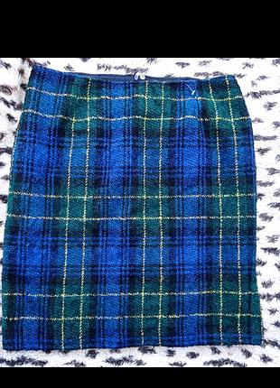 Теплая стильная юбочка в клетку