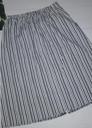 Льняная юбка в полоску с пуговицами р.484 фото