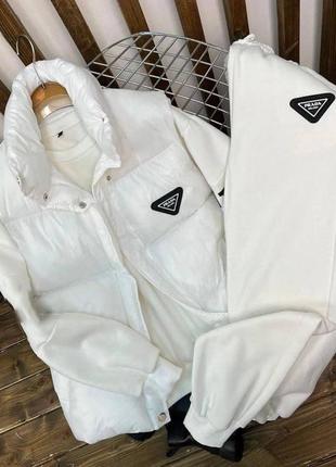 Женский теплый спортивный костюм+жилетка; белый спортивный костюм,флис3 фото