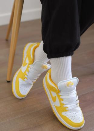 Кросівки nike sb dunk low yellow white8 фото