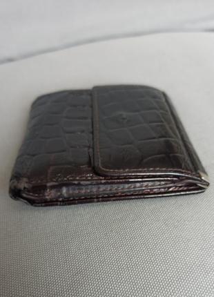 Кожаный кошелек со структурой под крокодила desisan7 фото