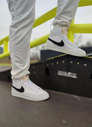 Кросівки nike blazer mid 77 vintage white black8 фото