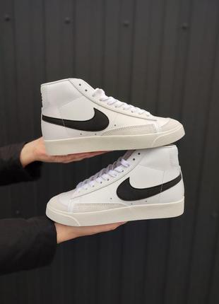 Кросівки nike blazer mid 77 vintage white black10 фото