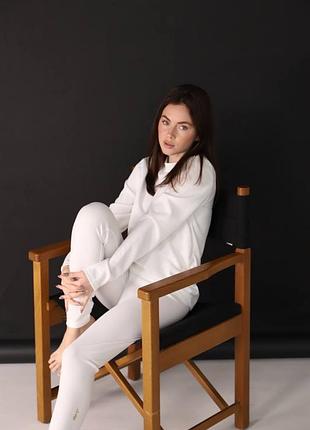 Костюм спортивный леггинсы и кофта свободный оверсайз трикотаж рубчик