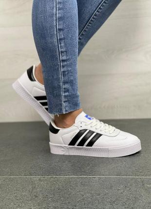 Женские кеды adidas originals sambarose w white/black