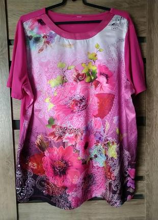 Яркая футболка, большой размер,