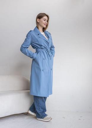 Тренч жіночий, міді, плащ, двобортний, демісезонний осінній весняний, демі, тренчкот...