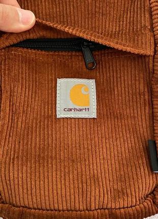 Вельветовый мессенджер carhartt/ вельвет сумка кархарт/коричневый/рыжий/ оригинал3 фото