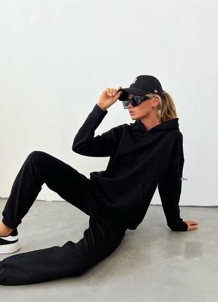 Костюм женский спортивный трикотажный из двухнитки кофта+штаны с капюшоном9 фото