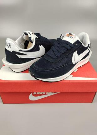 Жіночі кросівки nike sacai navy blue10 фото