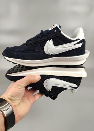 Жіночі кросівки nike sacai navy blue4 фото