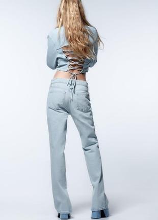 Zara trf slim-fit с разрезами внизу джинсы4 фото