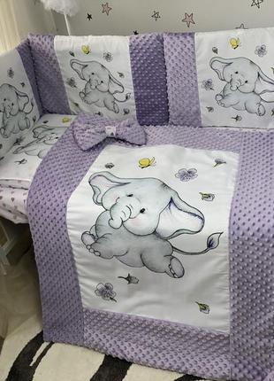 Комплект постільної білизни baby comfort люкс слонік 7 елементів1 фото