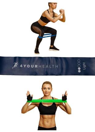 Фітнес резинка 4yourhealth mini band level 2 (3-5кг.) синя