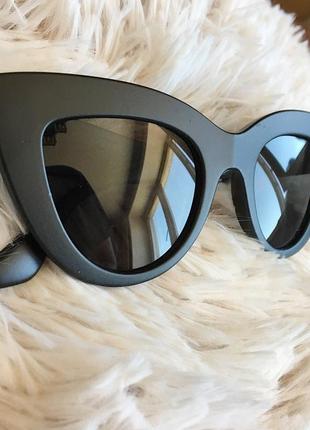 Скидка!новые,стильные,модные,тренд,солнцезащитные очки,ретро,черные лисички матовые4 фото
