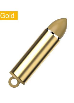 Брелок контейнер капсула "пуля - bullet" для коннекторов магнитных f12 золотистый. брелок для ключей