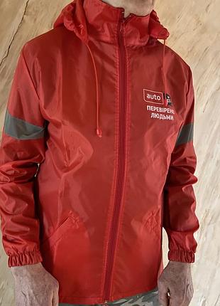 Куртка ветровка мужская из красной плащевки  48