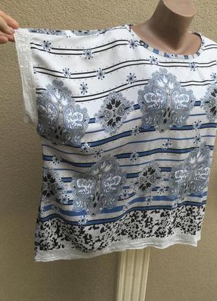 Легкая блуза,футболка-реглан,пайетки,большой размер,вискоза7 фото