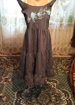 Свободный льняной сарафан от next