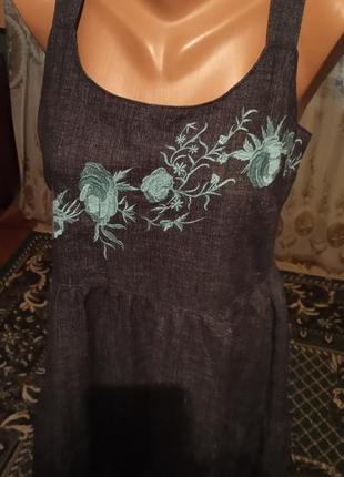 Свободный льняной сарафан от next