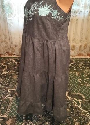 Свободный льняной сарафан от next