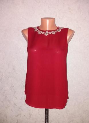 Шифоновая блузка zara с серебряной вышивкой xs