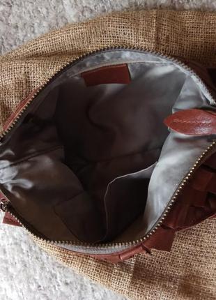 Рыжая сумочка из натуральной кожи.3 фото