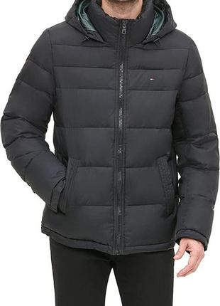 1, теплая зимняя черная мужская  куртка tommy hilfiger томми хилфигер размер l tall для  высоких оригинал3 фото