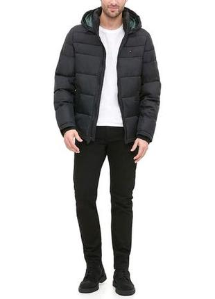 1, теплая зимняя черная мужская  куртка tommy hilfiger томми хилфигер размер l tall для  высоких оригинал4 фото