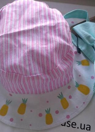 Шапка панамка плюс повязка для девочки розового цвета