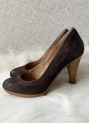Туфли, на каблуке, кожаные, натуральная кожа, коричневые, pesaro7 фото