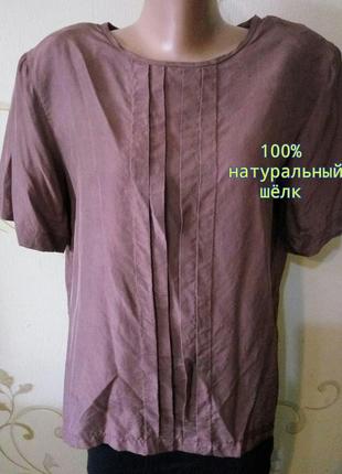 C&a . 100% шелк . касивая шелковая блузка туника тениска футболка . большой размер