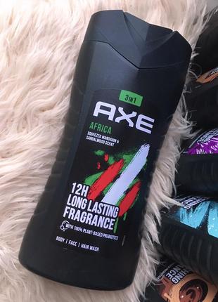 Гель шампунь з ароматом мандарина та сандалового дерева для душу тіла волосся 3 в 1 ахе africa 12 h refreshing fragrance чоловічий для чоловіків