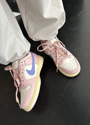 Красивейшие женские кроссовки nike sb dunk low pink oxford розовые с молочным с сиреневым8 фото