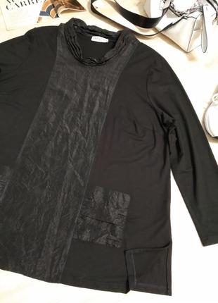 Крутая стильная брэндовая блузка рубашка кофточка черная большого размера3 фото
