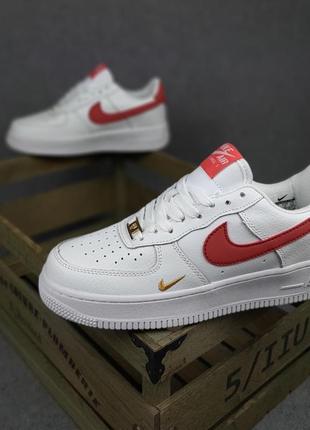 Женские кроссовки nike air force 1 lv 8 af1' 82 белые с красным3 фото