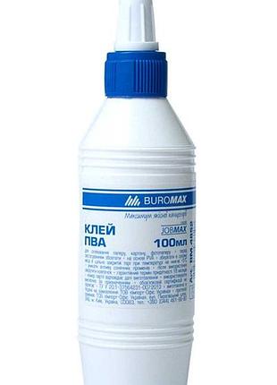 Клей пва jobmax, 100мл, ковпачок-дозатор, 4шт/упак., bm.4852