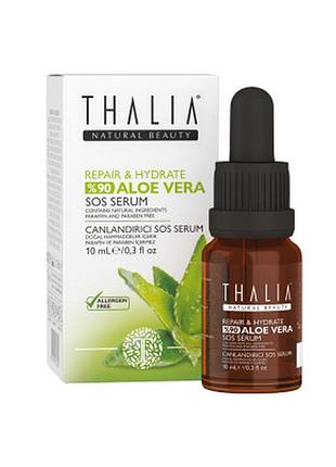Відновлююча sos-сироватка для обличчя з 90% алое вера thalia, 10 мл