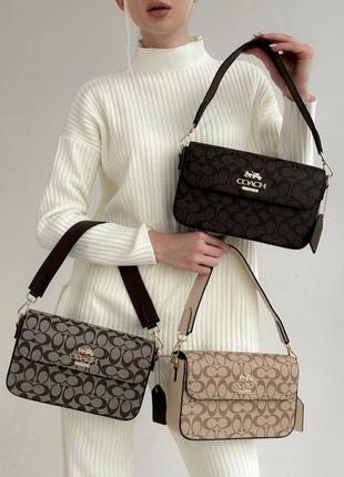 Сумка coach crossbody grey/brown2 фото