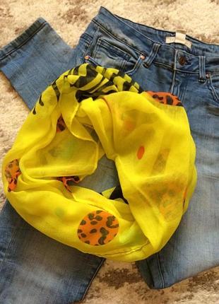 Жовтий шарф-хомут accessorize з натуральної віскози,легкий шарфик в подарунок