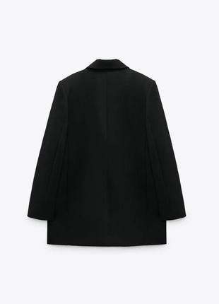 Піджак zara чорний, двобортний класичний3 фото