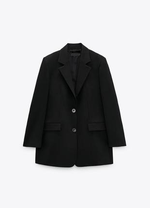 Піджак zara чорний, двобортний класичний5 фото
