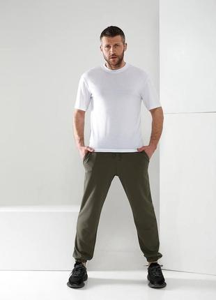 Мужские для мужчин спортивные удобные красивые простые трендовые модные повседневные классические брюки штанишки оверсайз джоггеры хаки1 фото