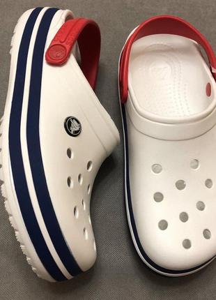 Крокси унісекс crocs crocband white білі сабо